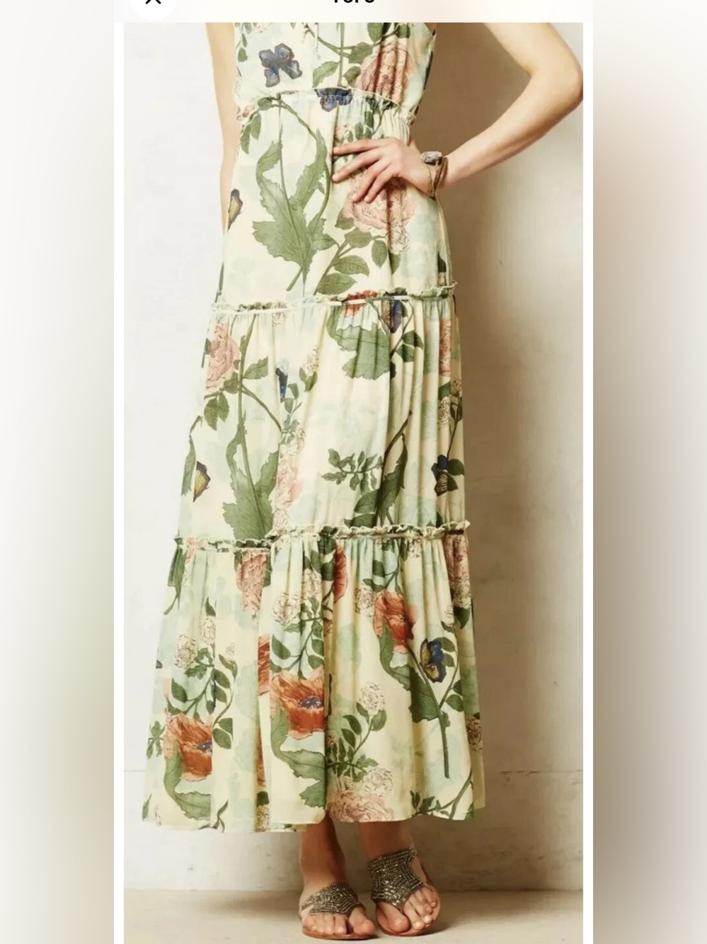 Anthropologie Maeve Maravilla Floral Boho Garden Maxi Dress Size 12